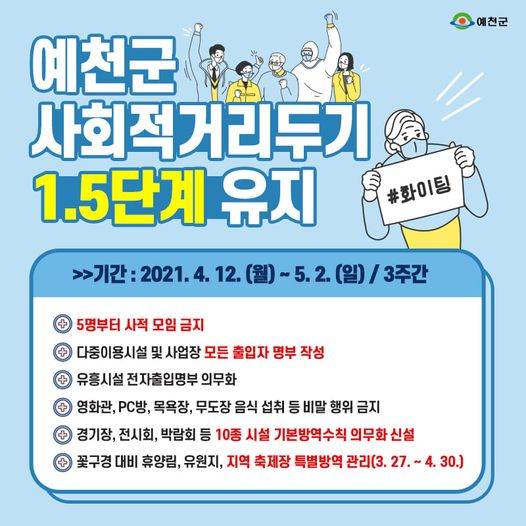 1.사회적 거리두기 1.5단계 연장